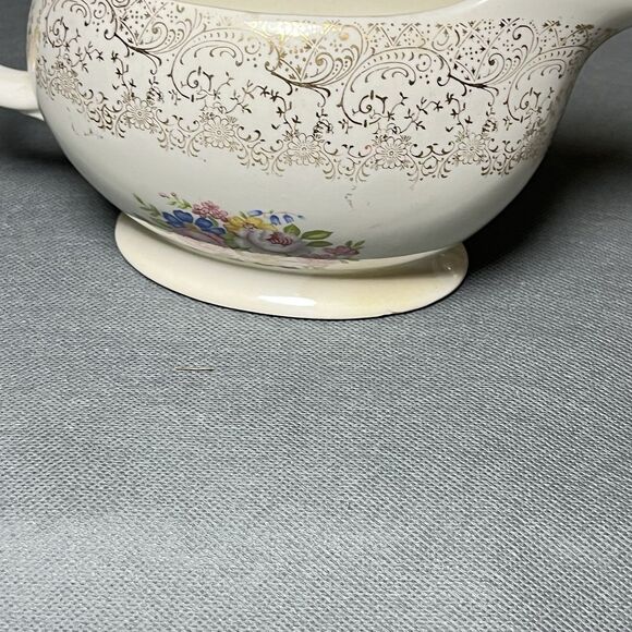 Sugar and Creamer Set Royal China Rose Glory 22 Kt Gold Union Made-Set 3-1950s - Picture 10 of 13